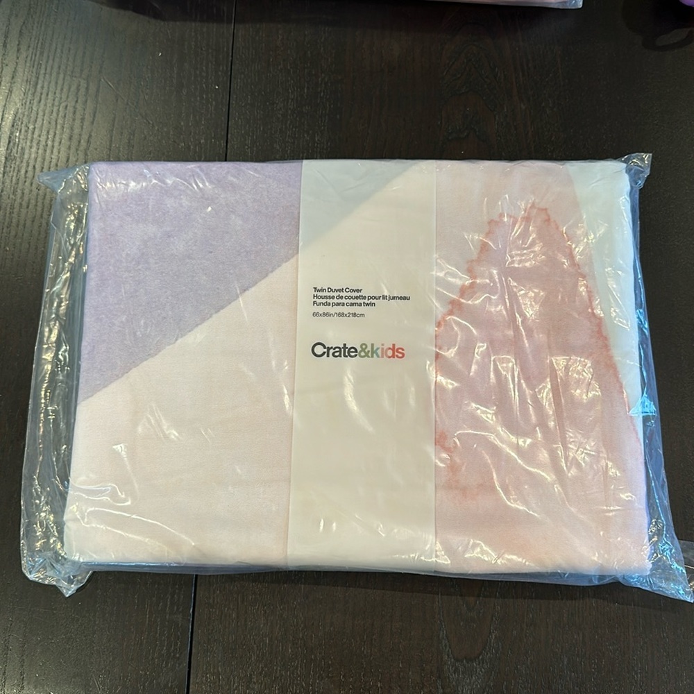 New! Crate&Kids Brushstroke Twin Duvet Cover
